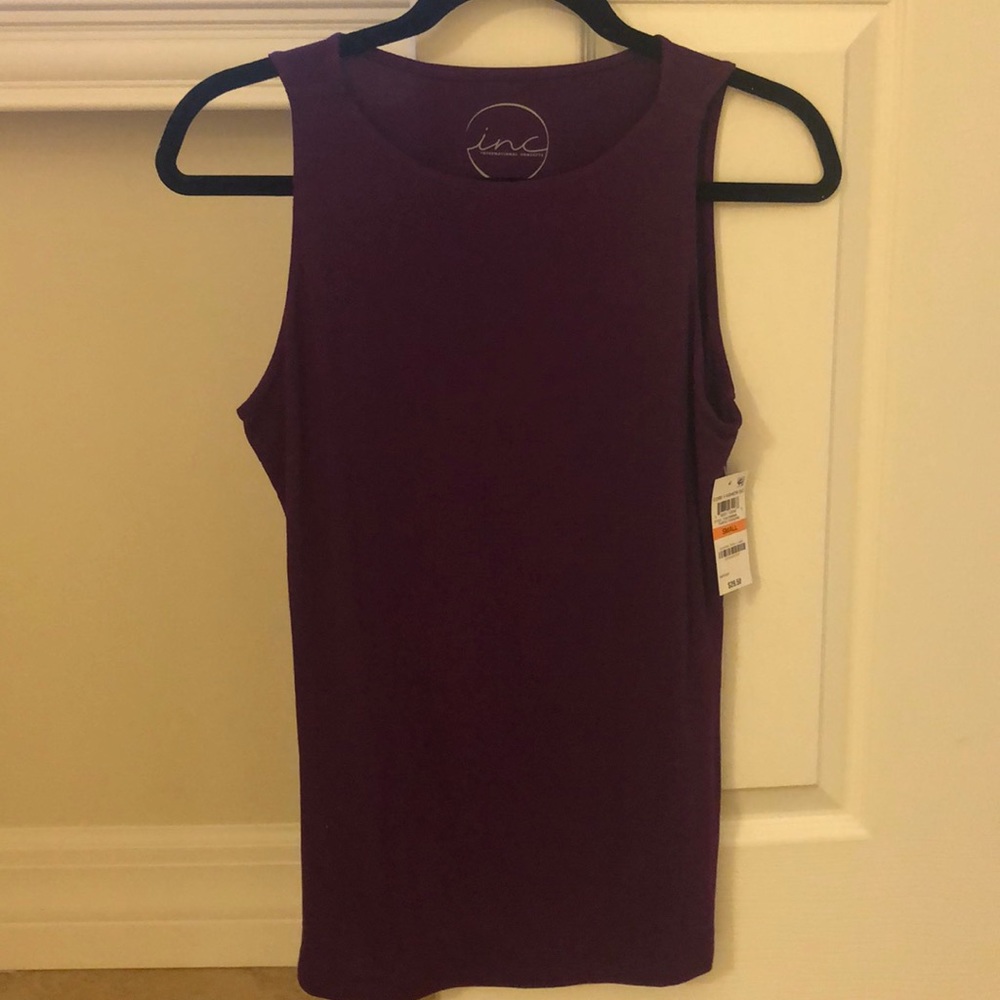 INC Purple Sleeveless Knit Shirt